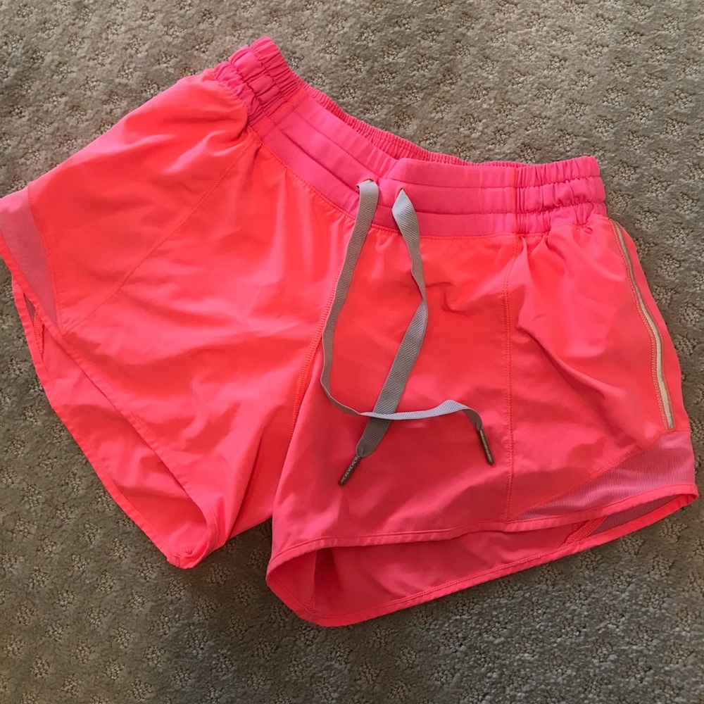 Bright Orange Lululemon running shorts
